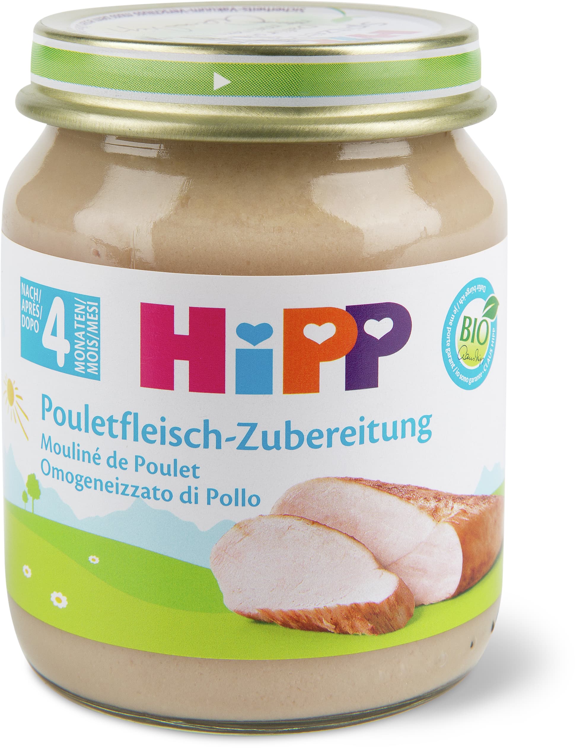 Hipp Mouliné de poulet Bio, Après 4 mois 125g